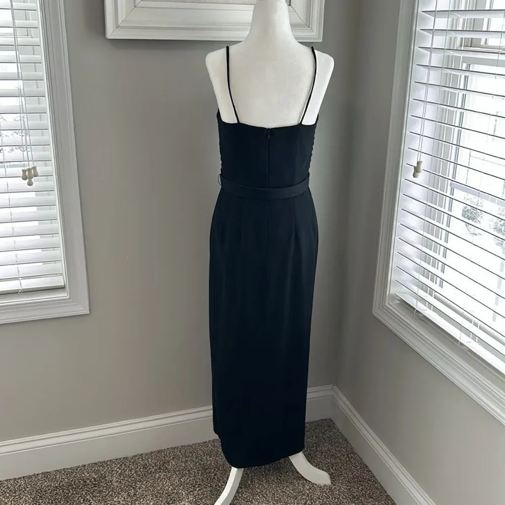 Vintage Kenar Dress Formal Sleeveless Black Maxi Crocheted Dress - Picture 9 of 15